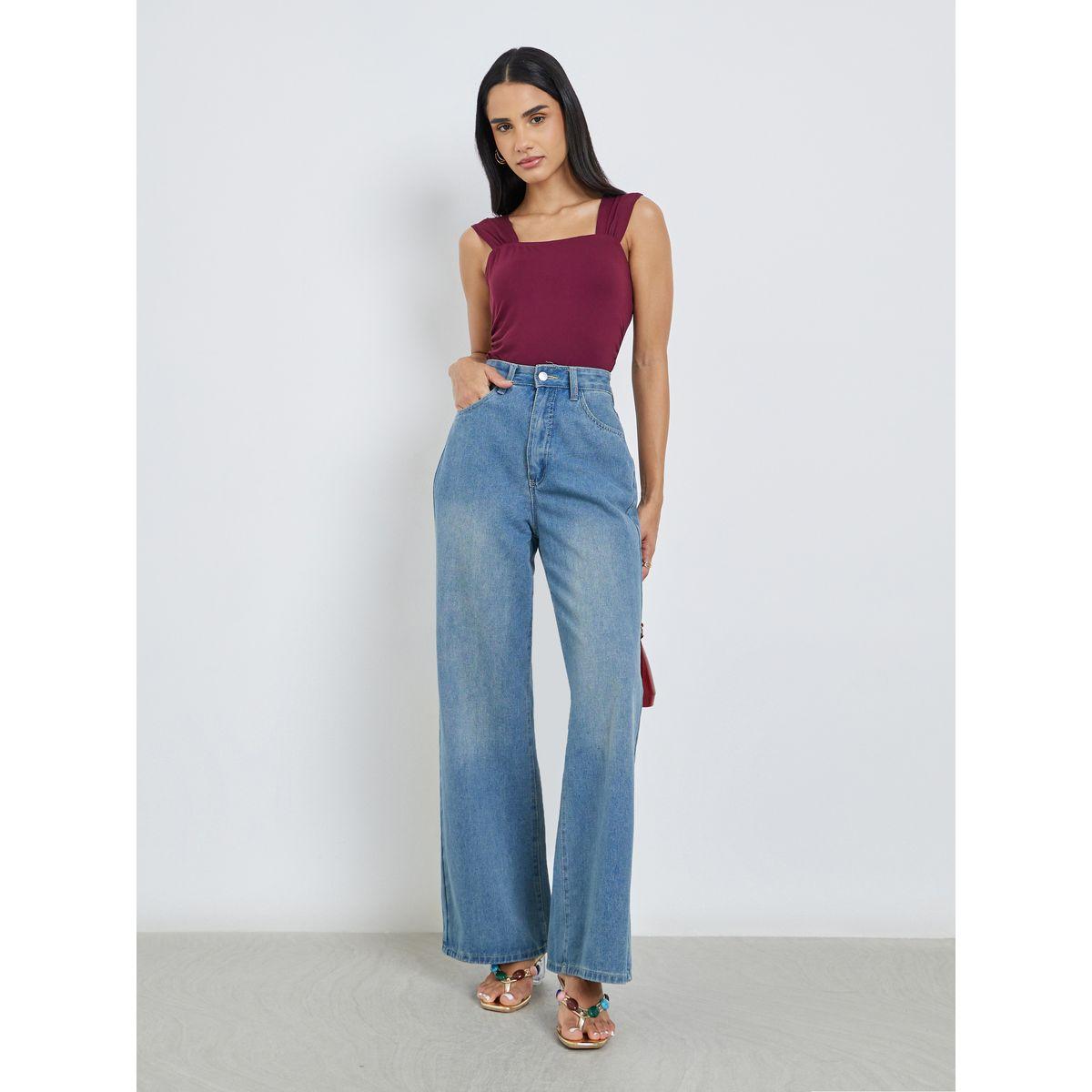 Styli Women Burgundy Square Neck Bodysuit-women-clothing-shirtsandblouses-blouses-image-3