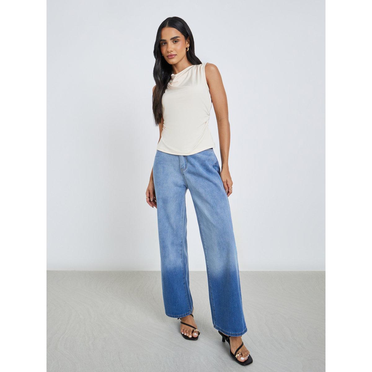 بلوزة بلا أكمام مع خصر بتفاصيل مُجمعة-women-clothing-shirtsandblouses-blouses-image-2