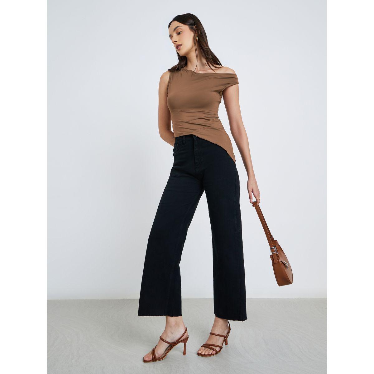 Styli One Shoulder Asymmetric Hem Knit Top-women-clothing-tshirts-image-2