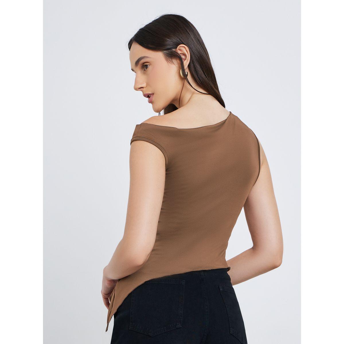 Styli One Shoulder Asymmetric Hem Knit Top-women-clothing-tshirts-image-4
