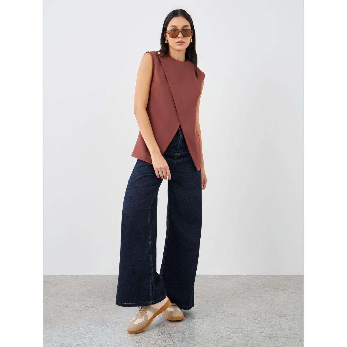 جيليه سادة بحافة غير متماثلة الطول-women-clothing-coatsandjackets-waistcoats-image-2