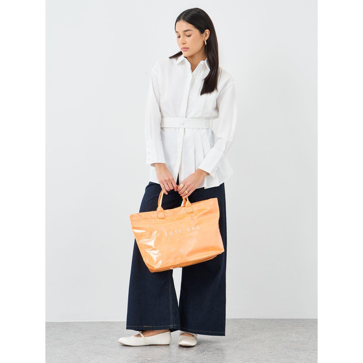 بلوزة سادة بأكمام طويلة وحزام خصر-women-clothing-shirtsandblouses-shirts-image-2