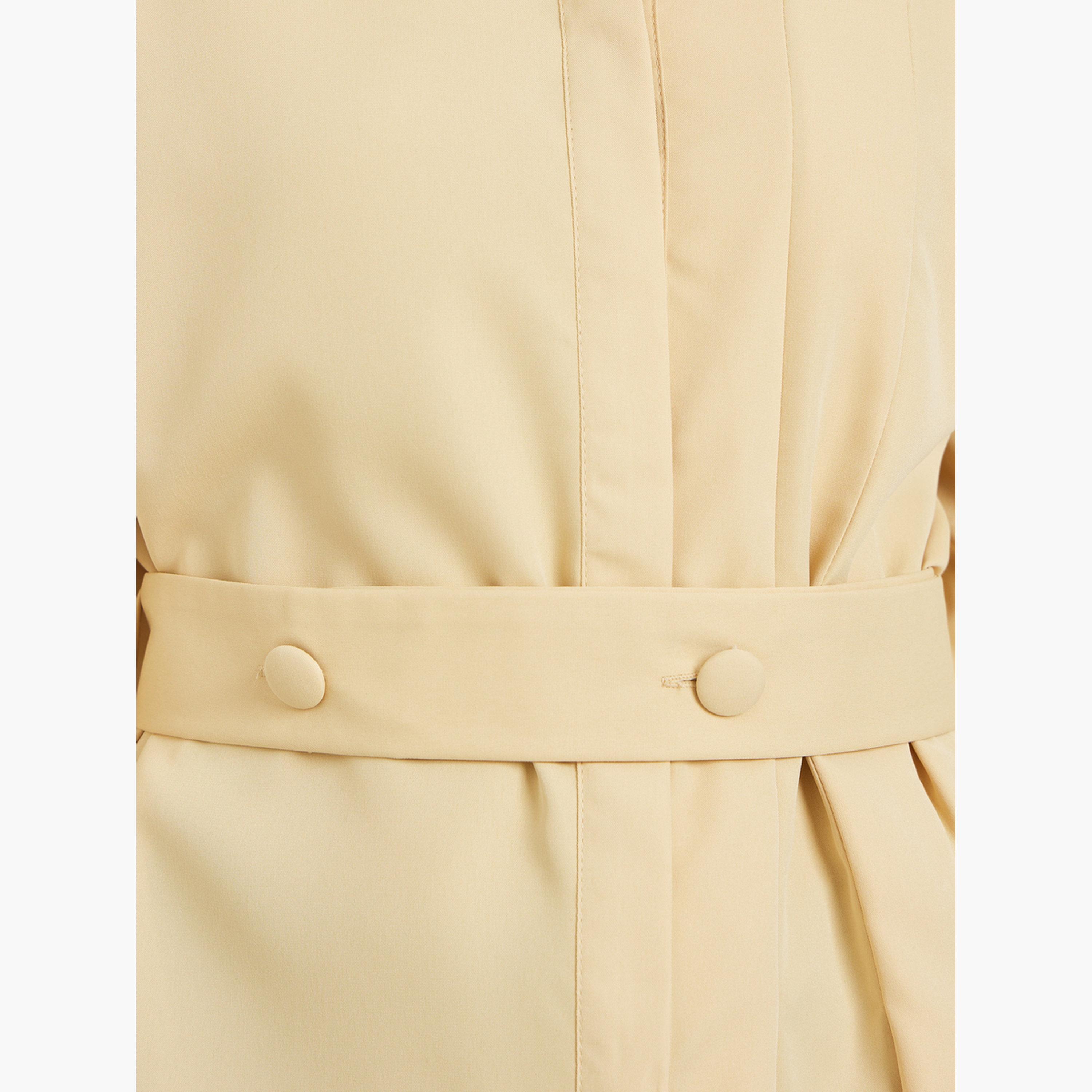 ستايلي - قميص أصفر طويل بحزام-women-clothing-shirtsandblouses-shirts-image-3