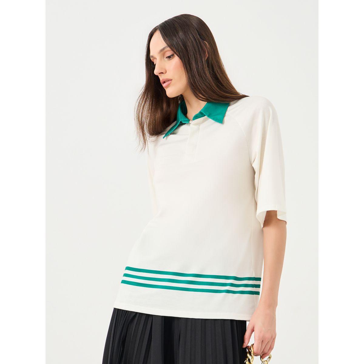 بلوزة مخططة بياقة بولو-women-clothing-tshirts-image-1