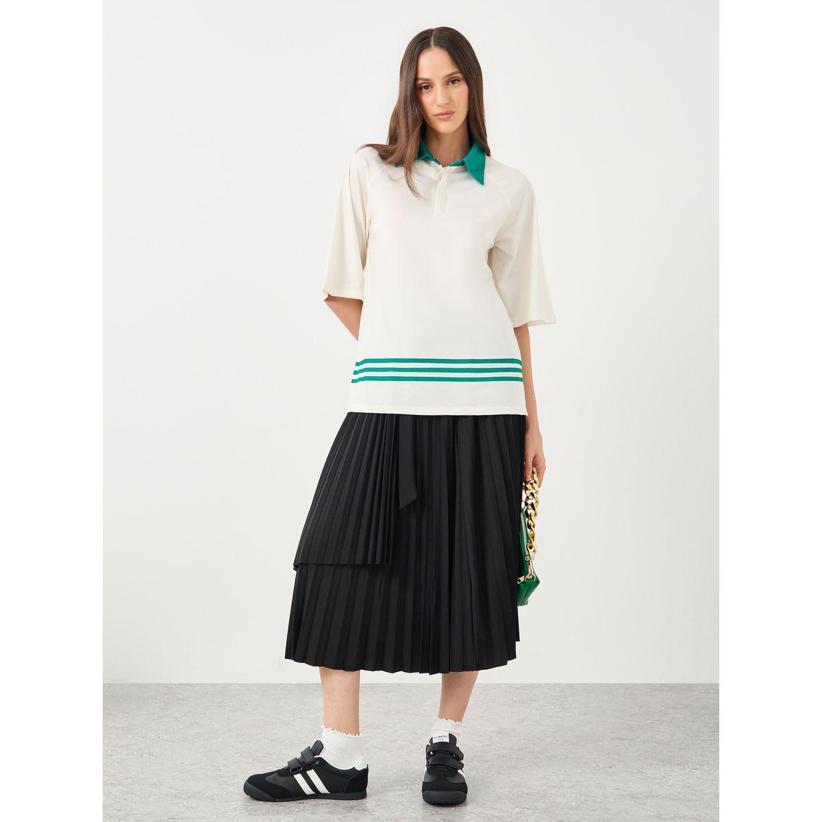 بلوزة مخططة بياقة بولو-women-clothing-tshirts-image-2