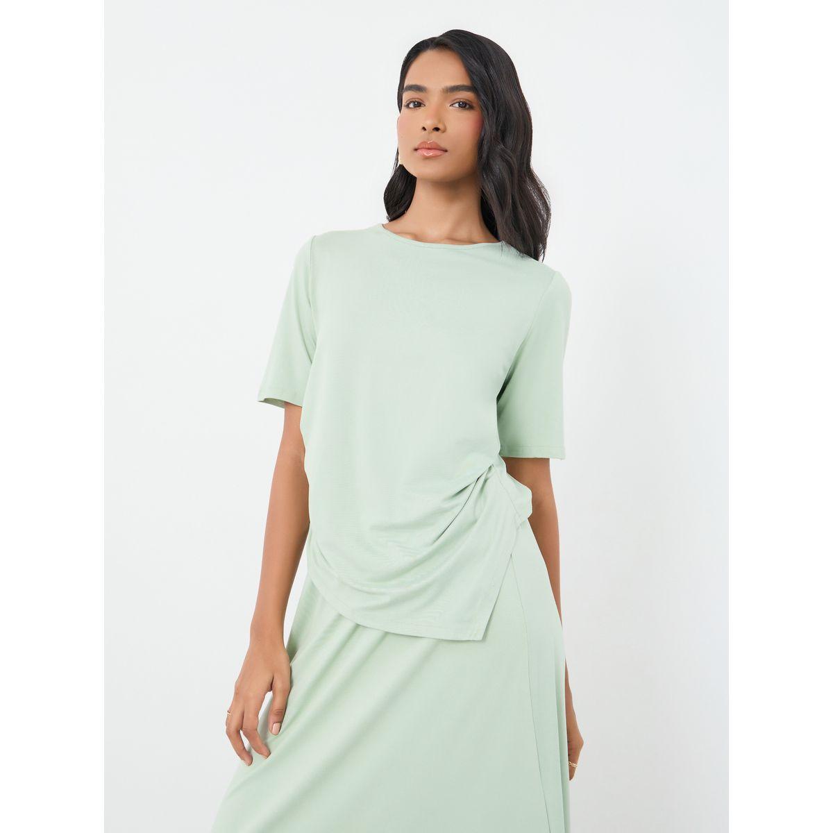 طقم منسق من تنورة وبلوزة بحافة غير متماثلة-women-clothing-coordsets-image-2