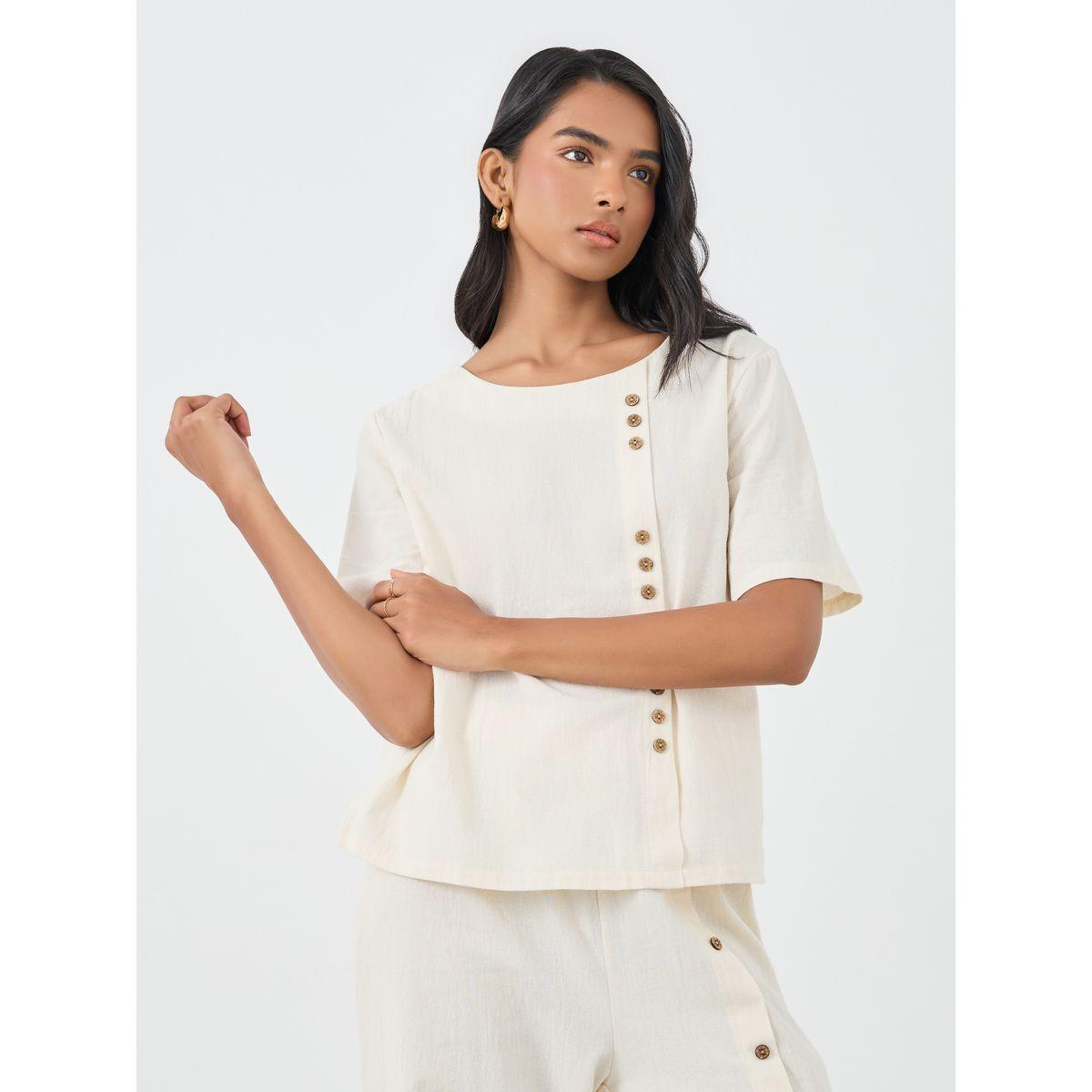 Styli Button Decorated Top and Pants Co-Ords-women-clothing-coordsets-image-2