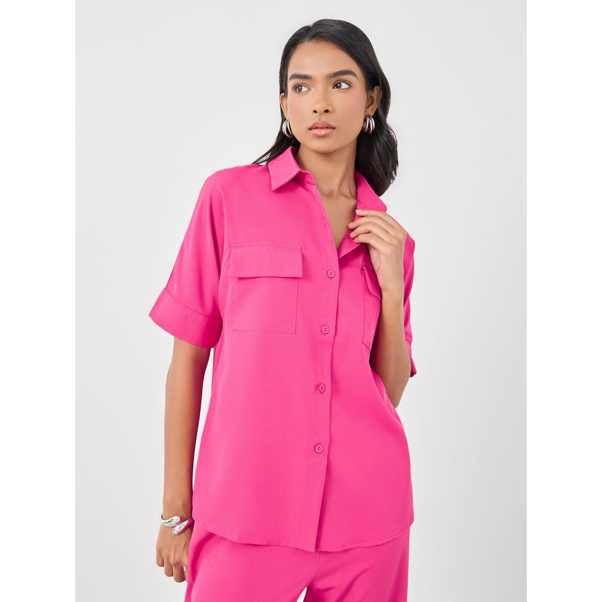 Styli Solid Belted Shirt and Wide Leg Pants Co-Ords-women-clothing-coordsets-image-3