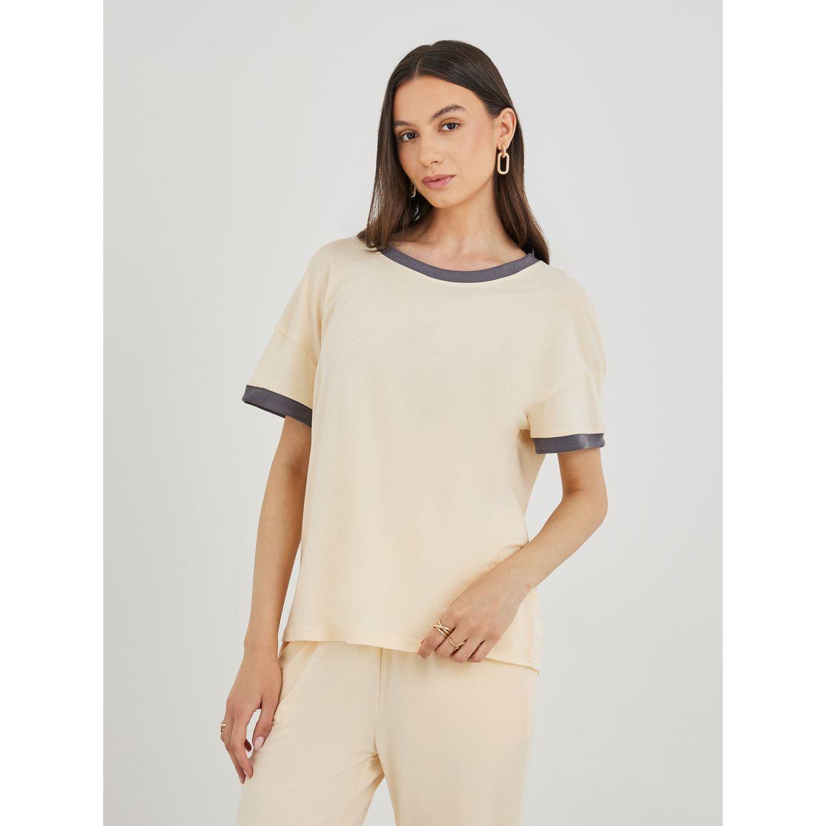 Styli Loose Fit Short Sleeve T-Shirt and Pants Co-Ords-women-clothing-coordsets-image-2