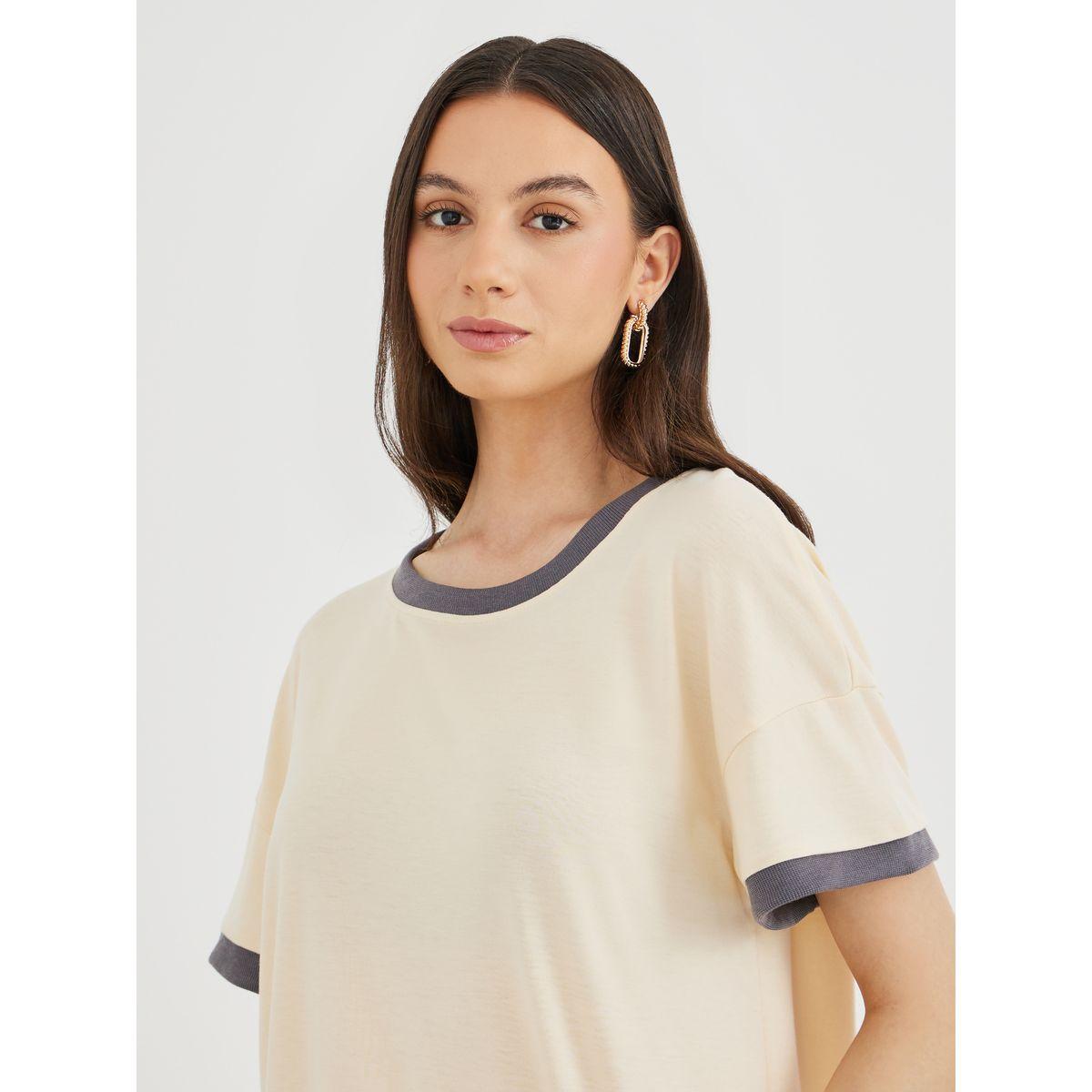 Styli Loose Fit Short Sleeve T-Shirt and Pants Co-Ords-women-clothing-coordsets-image-3