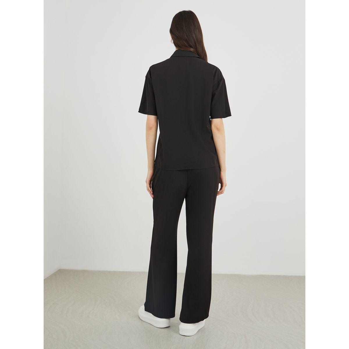 Styli Embroidered Short Sleeve Shirt and Pants Co-Ords-women-clothing-coordsets-image-4