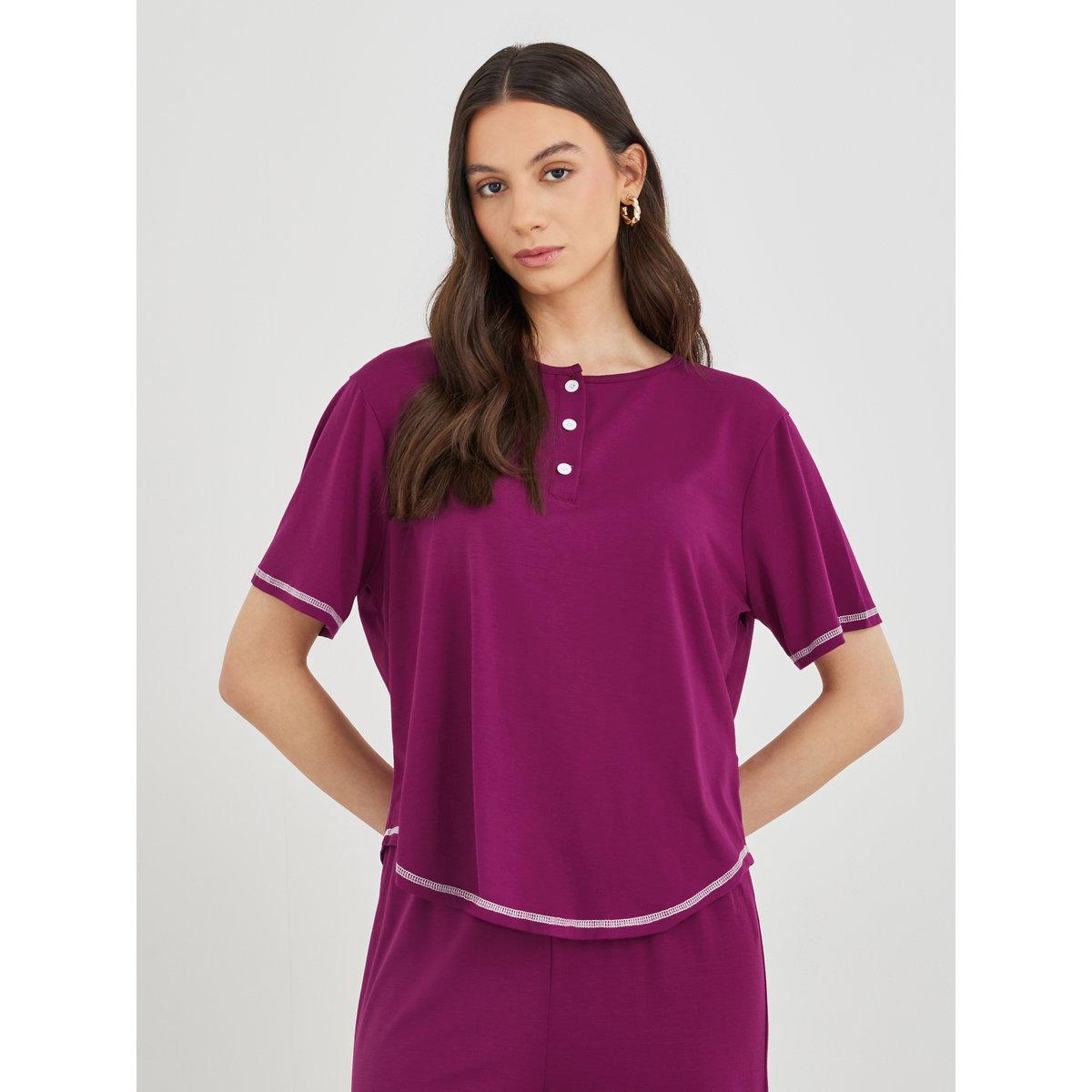 Styli Women Overlock Seam T-Shirt and Pants Co-Ords-women-clothing-coordsets-image-2