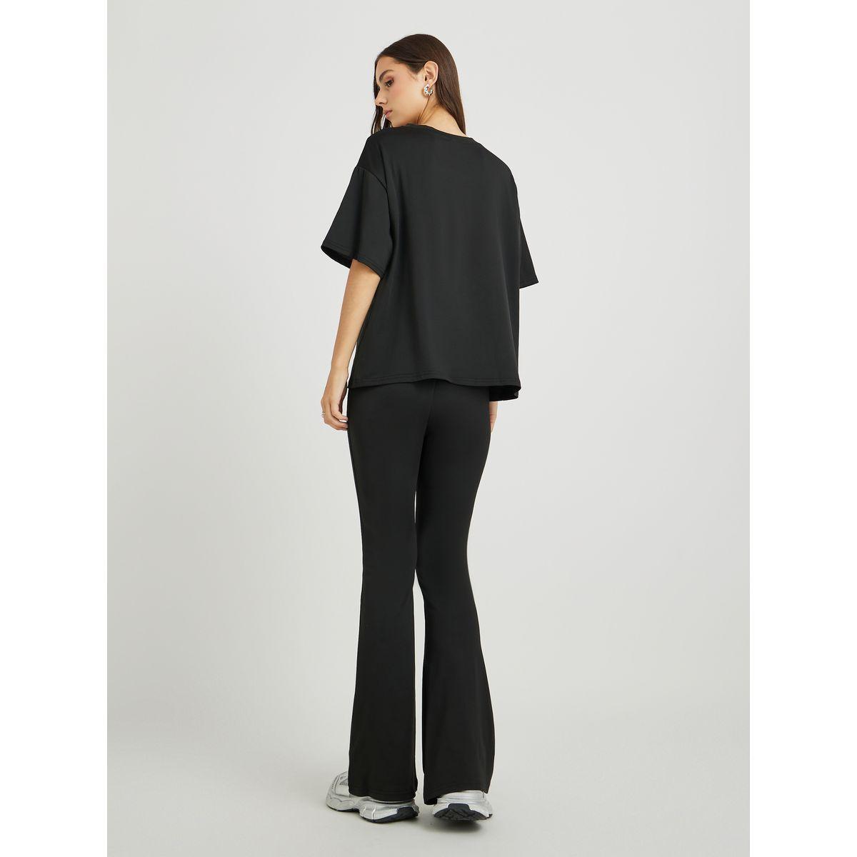 Styli Typography Printed Short Sleeve T-Shirt and Leggings Co-Ords-women-clothing-coordsets-image-6