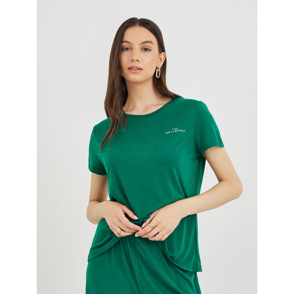 Styli Slogan Print Short Sleeve T-Shirt and Joggers Co-Ords-women-clothing-coordsets-image-3