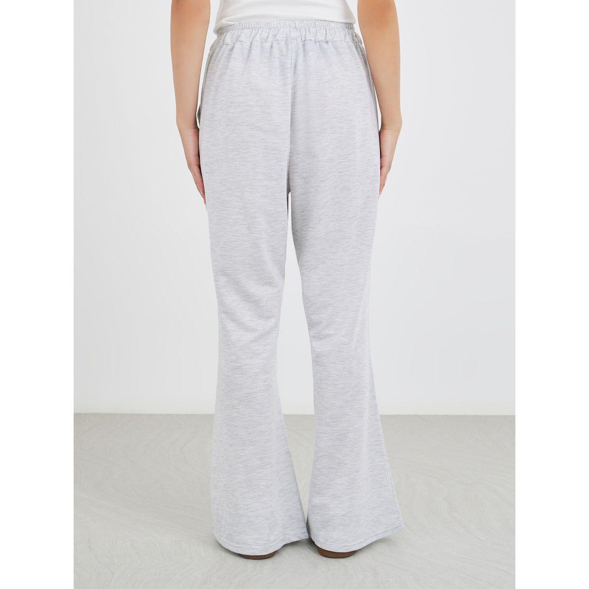 Styli Solid Flared Joggers with Drawstring-women-clothing-bottoms-joggers-image-4