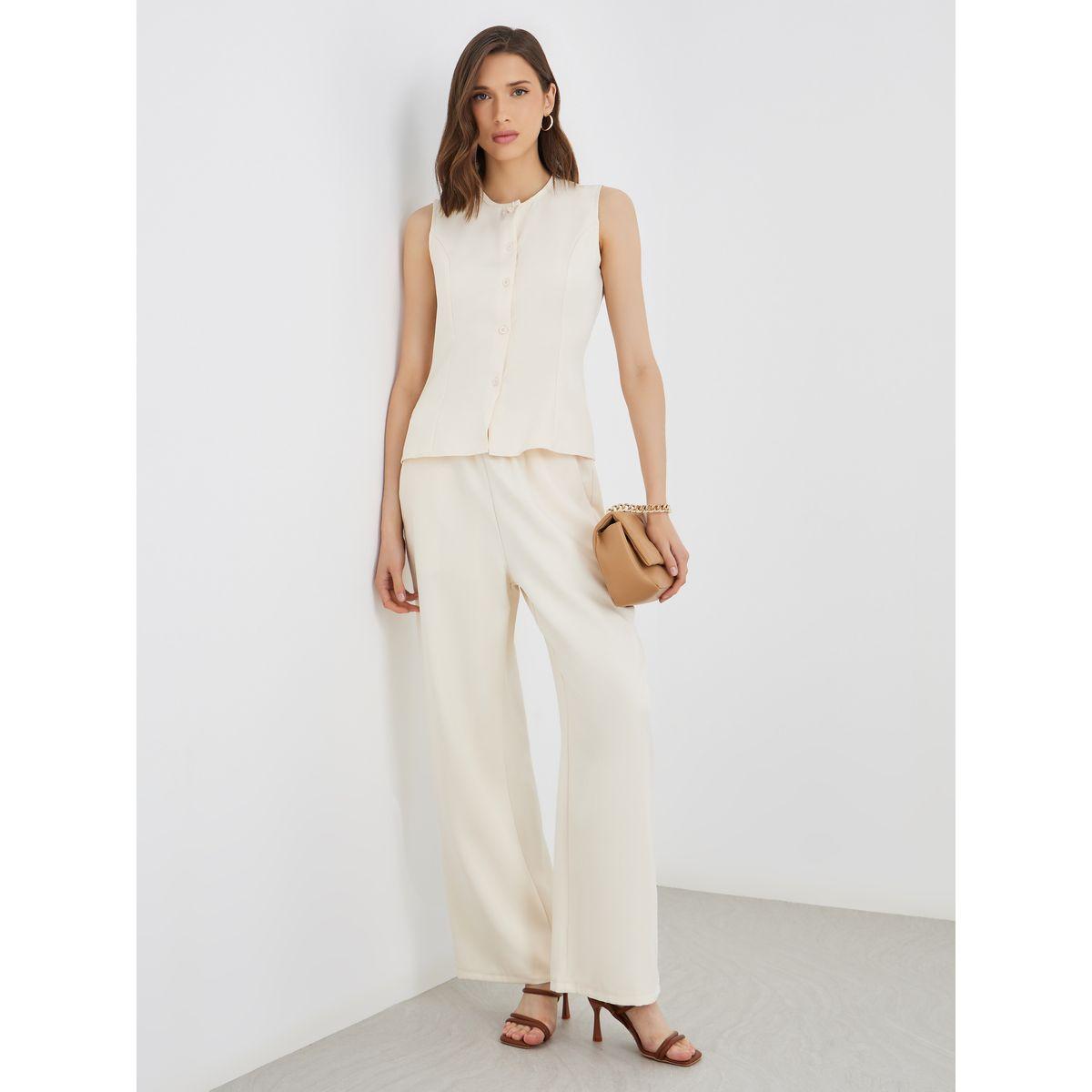 Styli Buttoned Sleeveless Top and Pants Co-Ords-women-clothing-coordsets-image-1