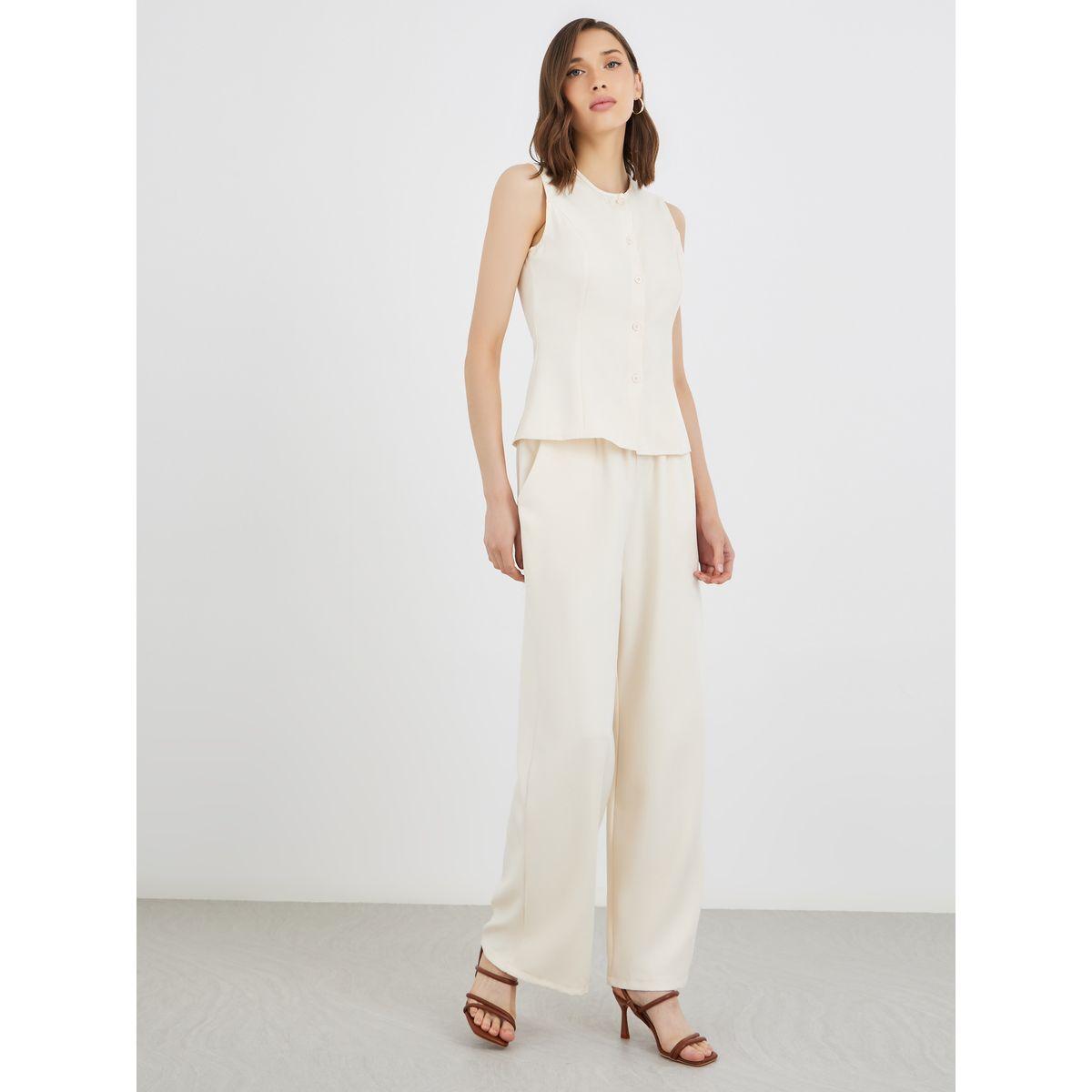 Styli Buttoned Sleeveless Top and Pants Co-Ords-women-clothing-coordsets-image-2