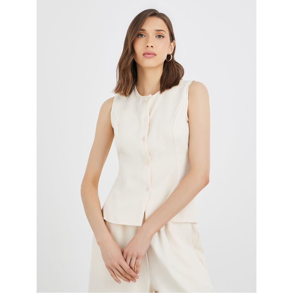 Styli Buttoned Sleeveless Top and Pants Co-Ords-women-clothing-coordsets-image-3