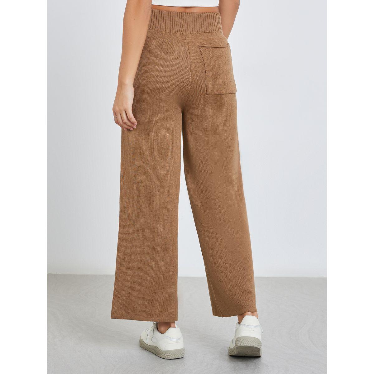 بنطال بأرجل واسعة مع رباط خصر-women-clothing-bottoms-trousers-image-4