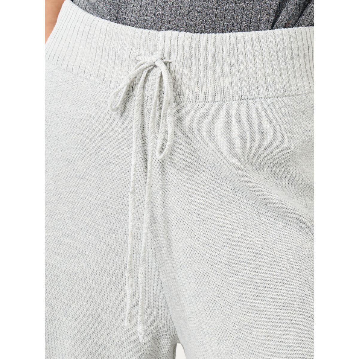 بنطال سادة محبوك بأرجل واسعة ورباط خصر-women-clothing-bottoms-trousers-image-3