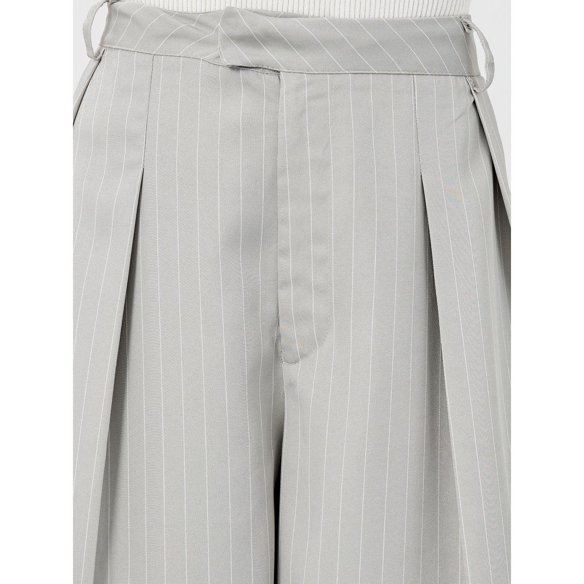 بنطال مخطط بأرجل واسعة وكسرات-women-clothing-bottoms-trousers-image-3
