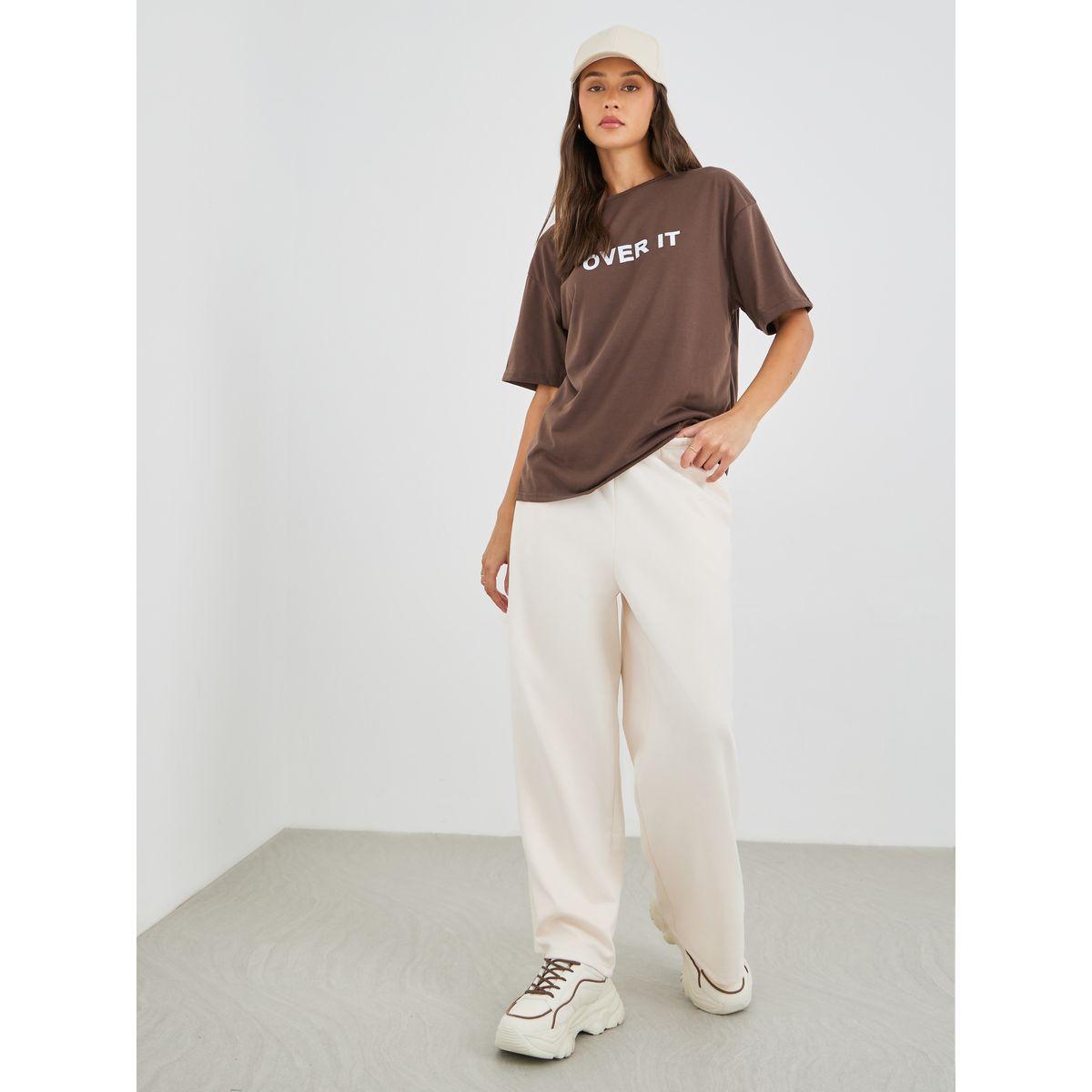 جوغر بقصة أرجل واسعة وملمس سويدي-women-clothing-bottoms-joggers-image-1