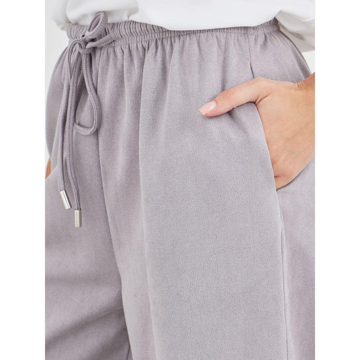 بنطال جوغر سادة بقصة أرجل واسعة-women-clothing-bottoms-joggers-image-3