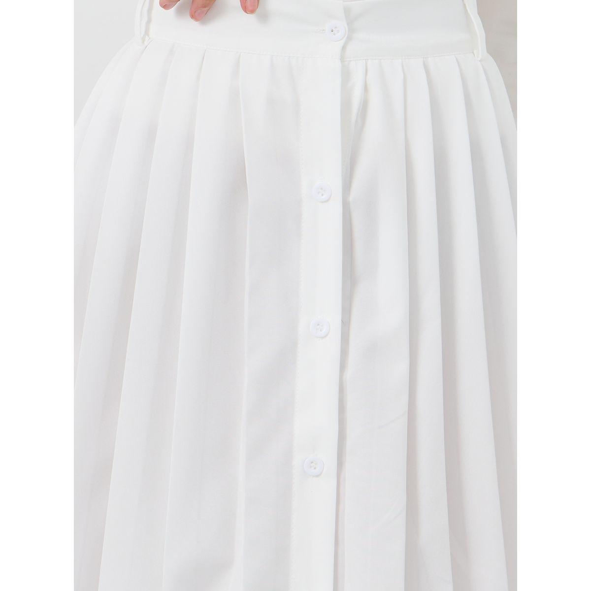 تنورة ميدي سادة بحافة واسعة وأزرار-women-clothing-bottoms-skirts-image-3