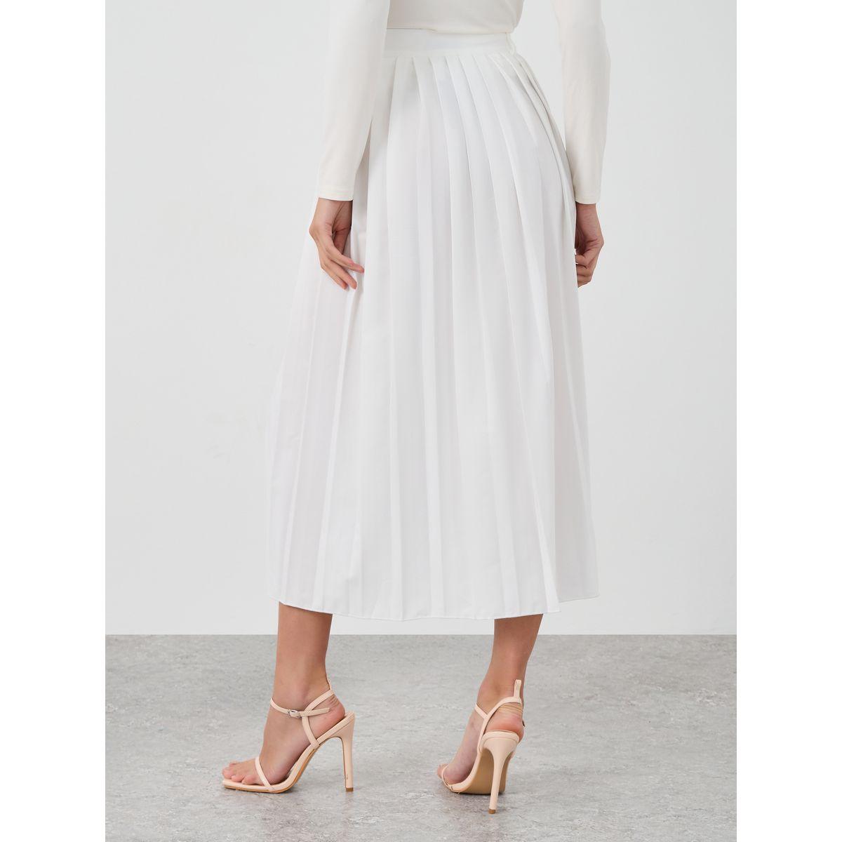 تنورة ميدي سادة بحافة واسعة وأزرار-women-clothing-bottoms-skirts-image-4