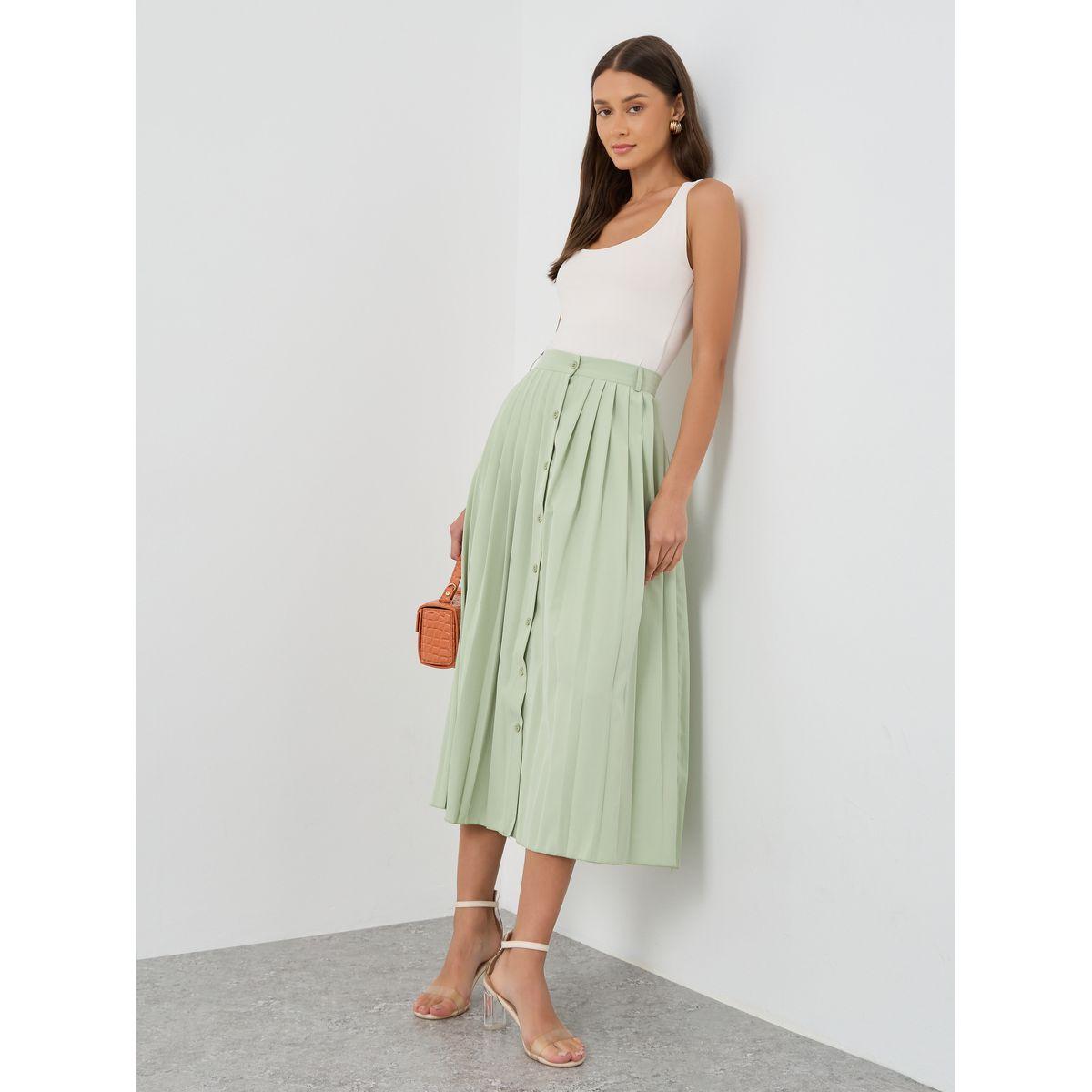 تنورة ميدي بكسرات مع أزرار-women-clothing-bottoms-skirts-image-1