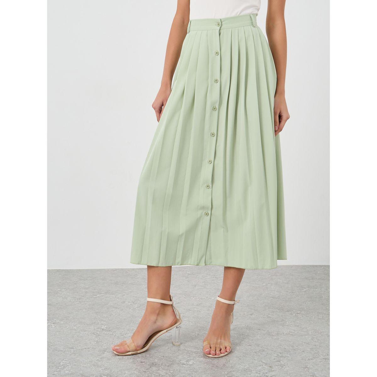 تنورة ميدي بكسرات مع أزرار-women-clothing-bottoms-skirts-image-2