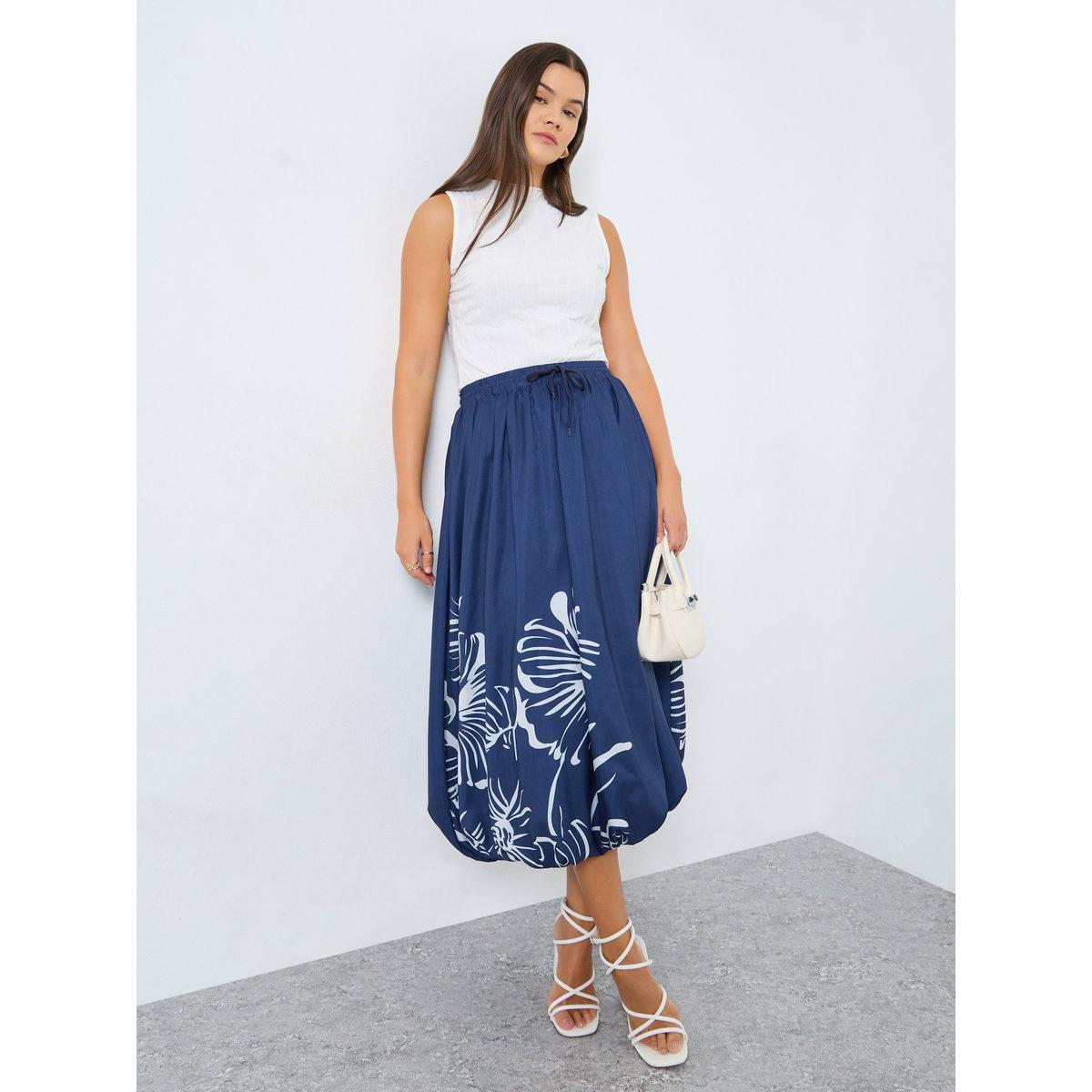 تنورة بقصة بالون وطبعة زهور-women-clothing-bottoms-skirts-image-1