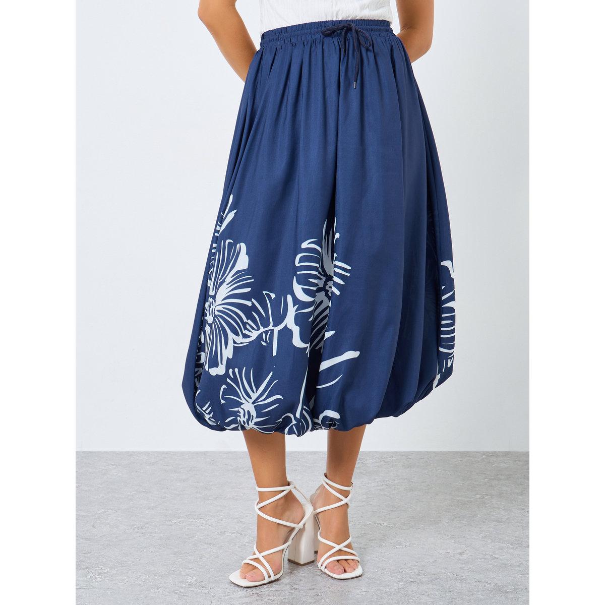 تنورة بقصة بالون وطبعة زهور-women-clothing-bottoms-skirts-image-2