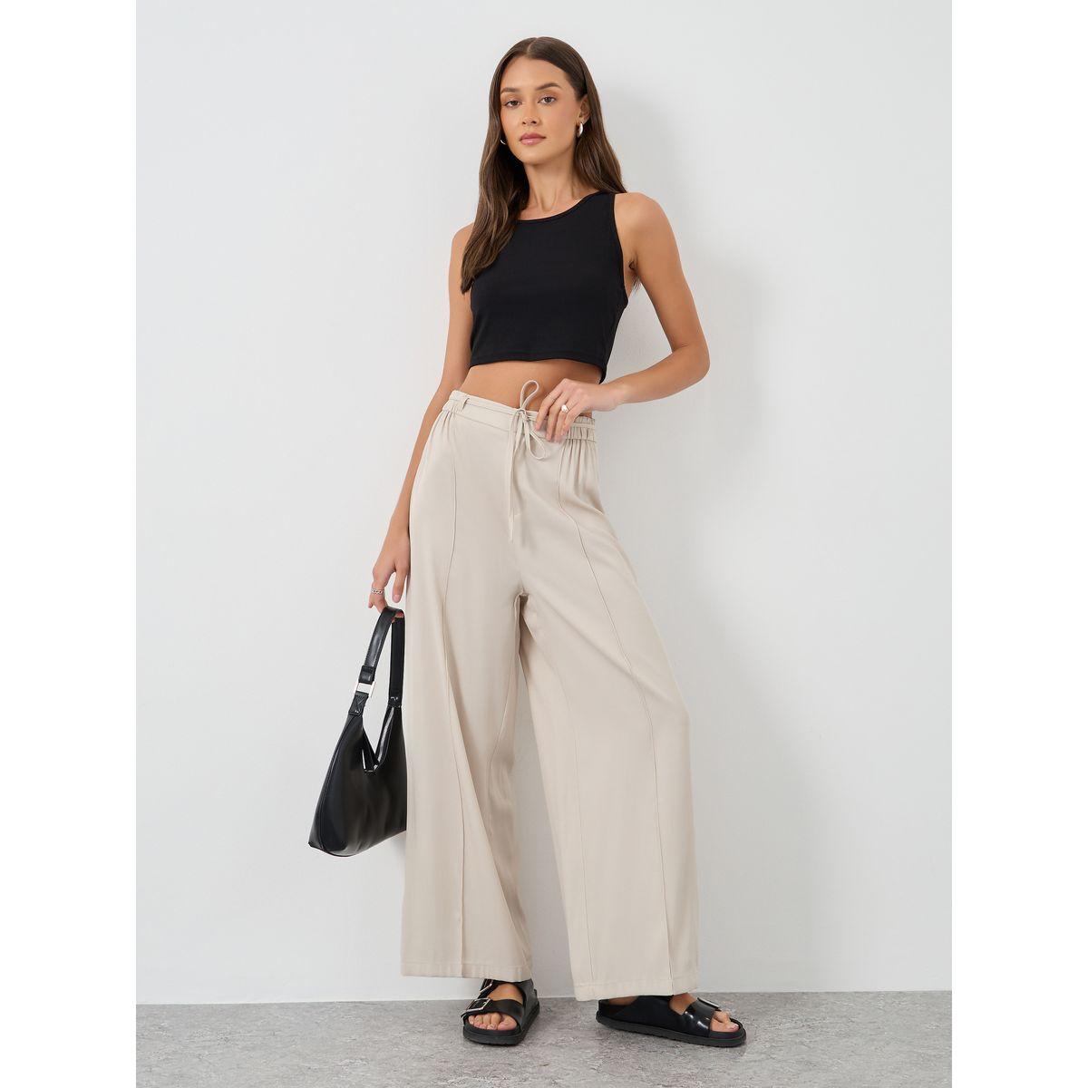 Styli Elasticated Waistband Wide Leg Jeans with Drawstring-women-clothing-bottoms-jeans-image-1