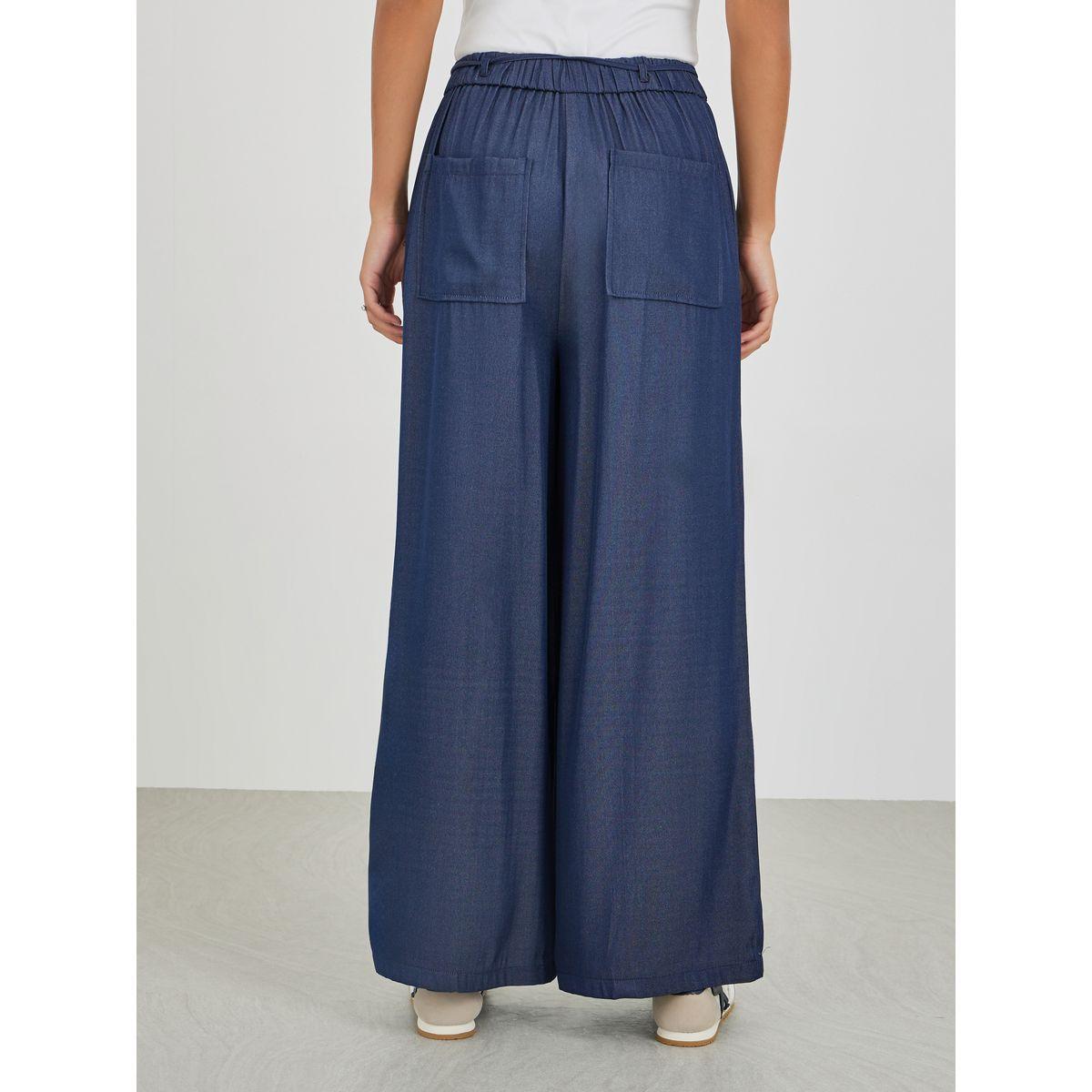Styli Elasticated Waistband Wide Leg Jeans with Drawstring-women-clothing-bottoms-jeans-image-4