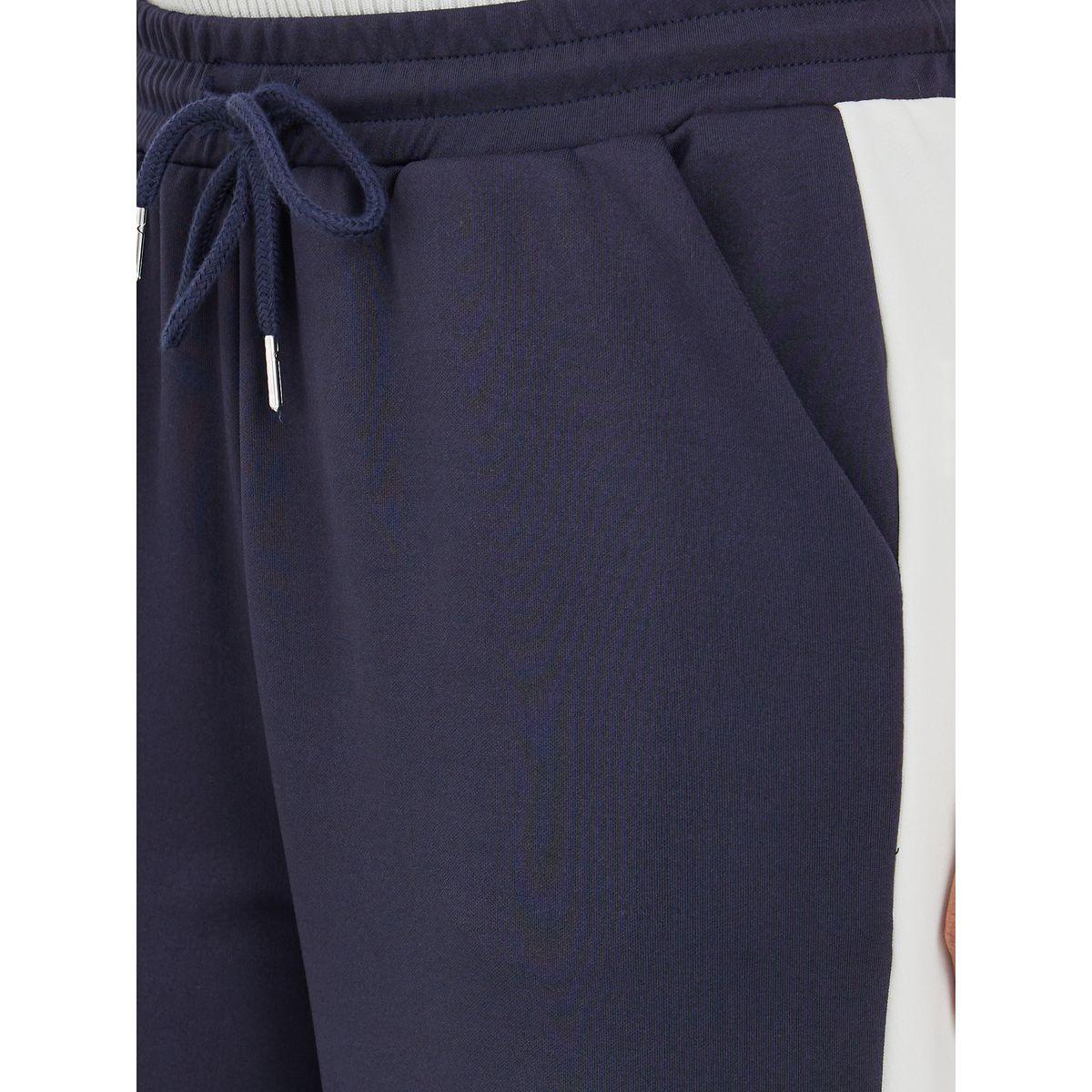 Styli Scuba Wide Leg Joggers with Side Seam Contrast Panel-women-clothing-bottoms-joggers-image-3