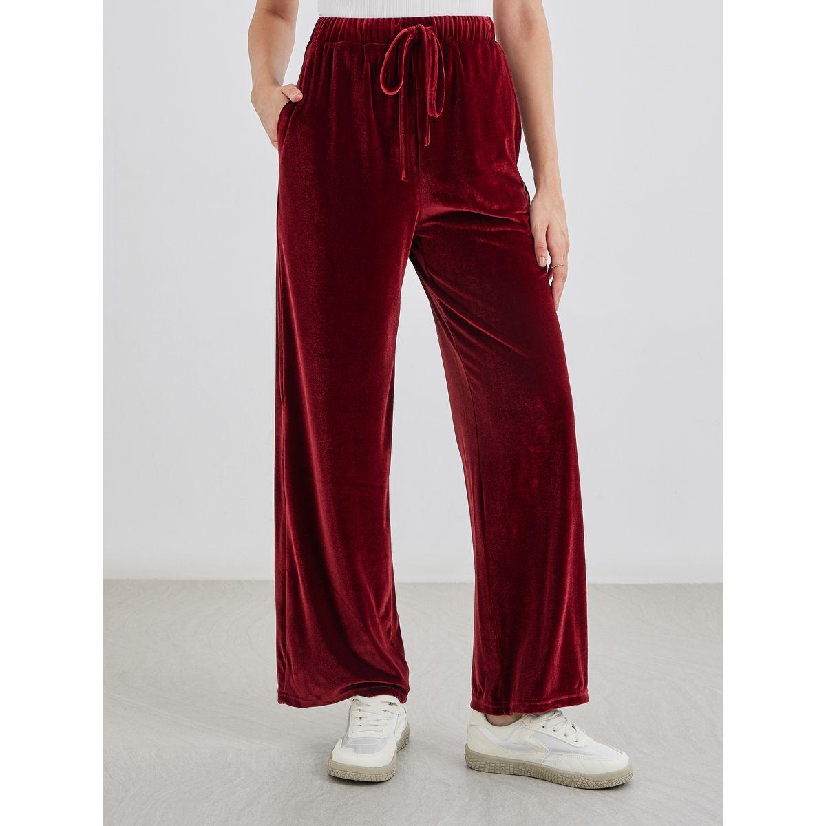 جوغر سادة بأرجل واسعة مع أربطة-women-clothing-bottoms-joggers-image-2