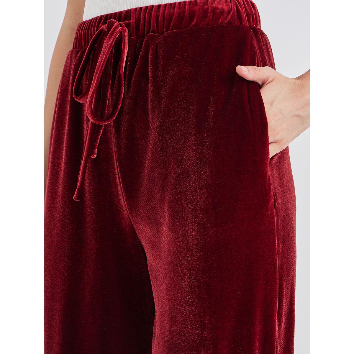 Styli Velvet Look Wide Leg Joggers with Drawstring-women-clothing-bottoms-joggers-image-3