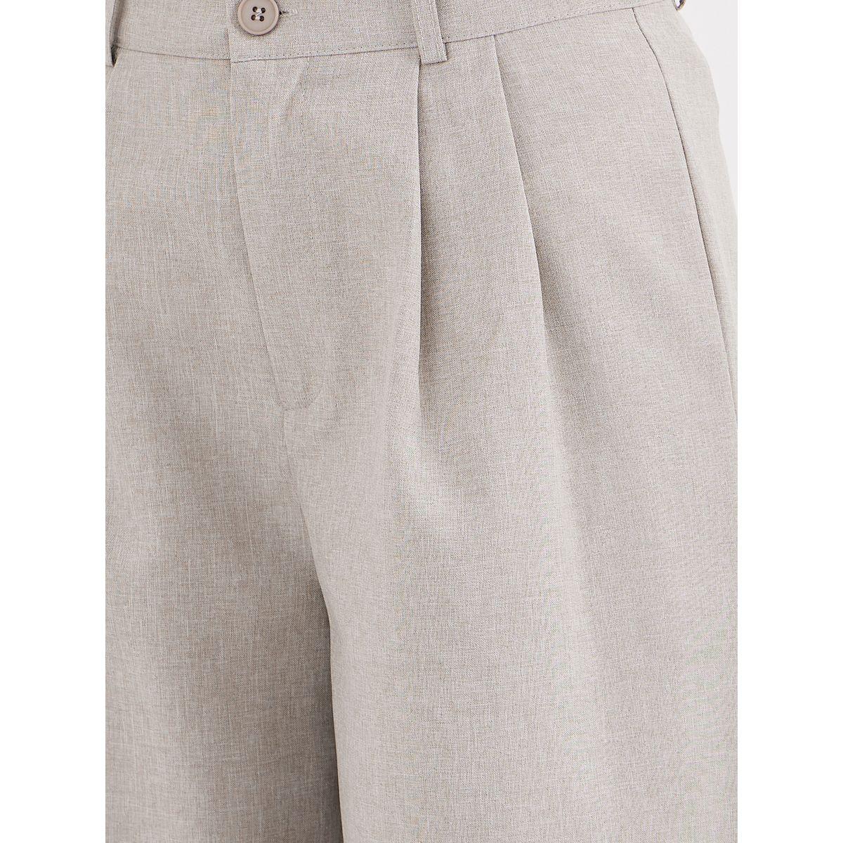 Styli Solid Pleated Wide Leg Pants-women-clothing-bottoms-trousers-image-3