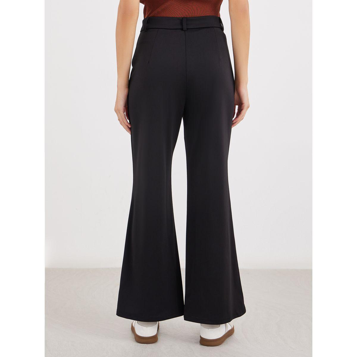 Styli Solid Flat Front Flared Pants-women-clothing-bottoms-joggers-image-4