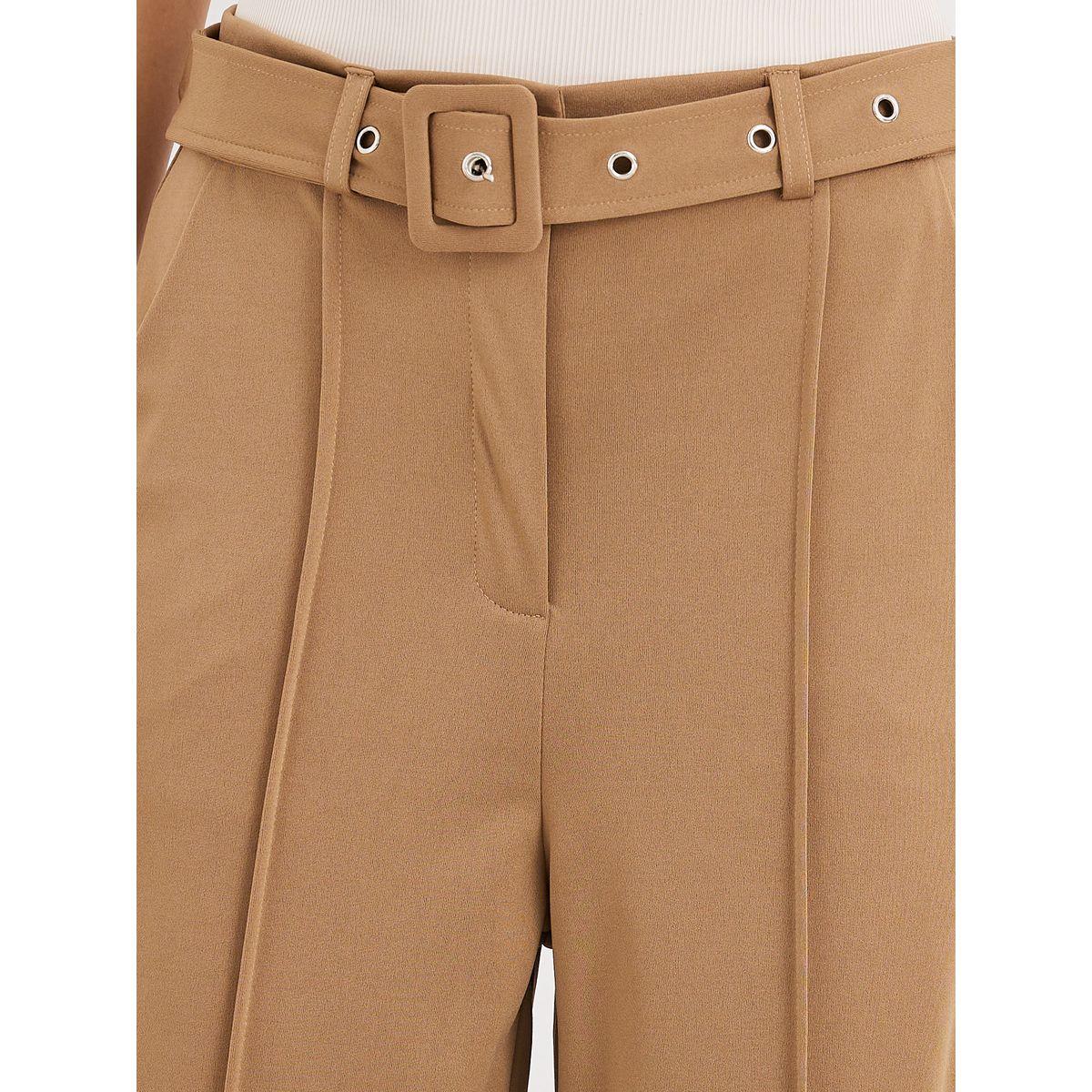 بنطال بقصة أرجل واسعة وتفاصيل محزوزة-women-clothing-bottoms-trousers-image-3