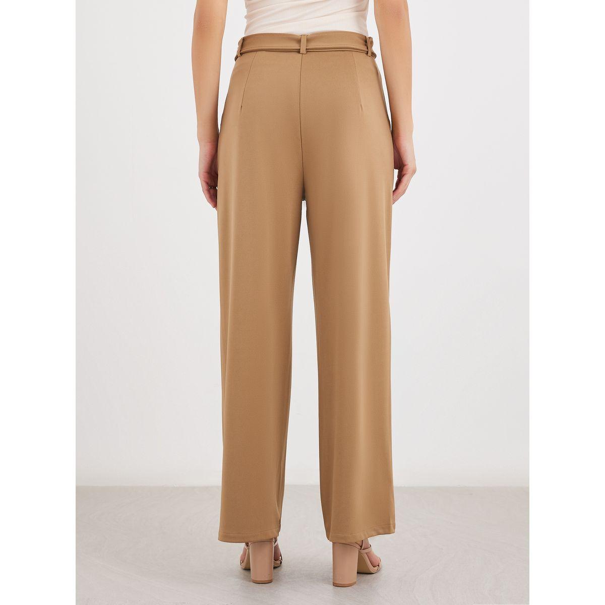 بنطال بقصة أرجل واسعة وتفاصيل محزوزة-women-clothing-bottoms-trousers-image-4