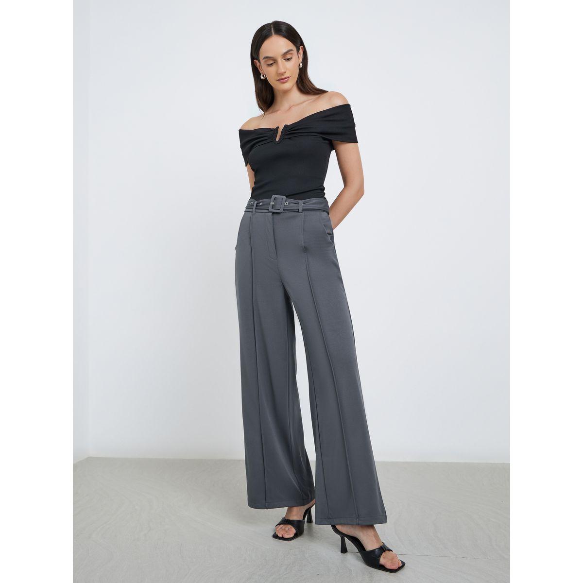 بنطال بأرجل واسعة وتفاصيل محزوزة-women-clothing-bottoms-trousers-image-1