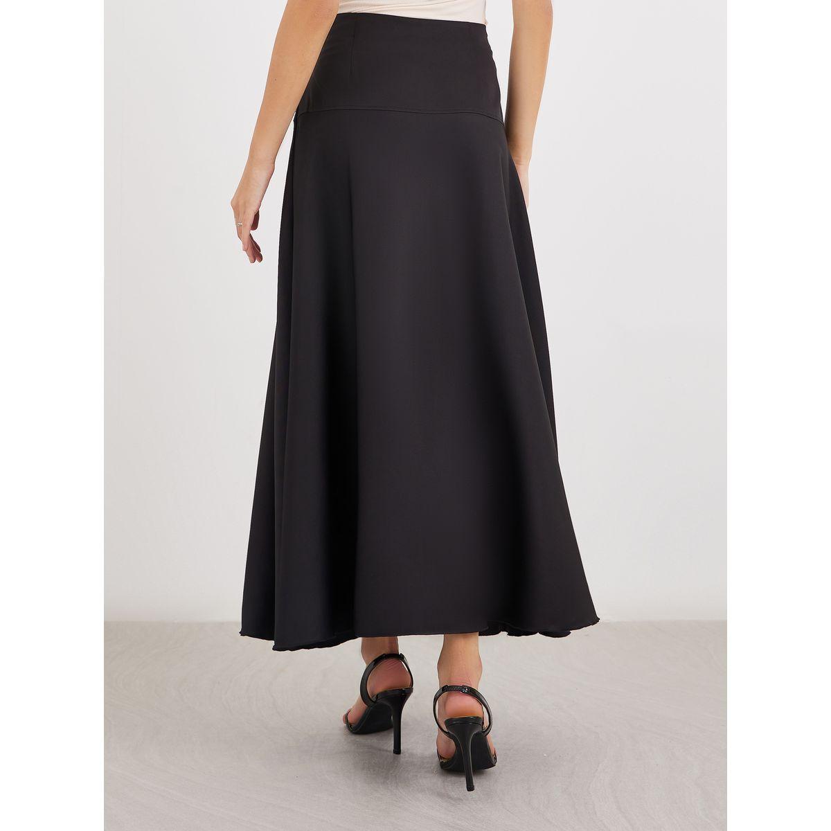 Styli Solid A-Line Maxi Skirt with Button Detail-women-clothing-bottoms-skirts-image-4