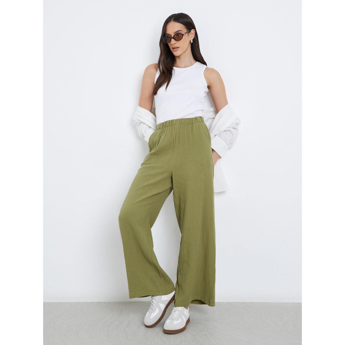 بنطال بأرجل واسعة مع جيوب-women-clothing-bottoms-trousers-image-1