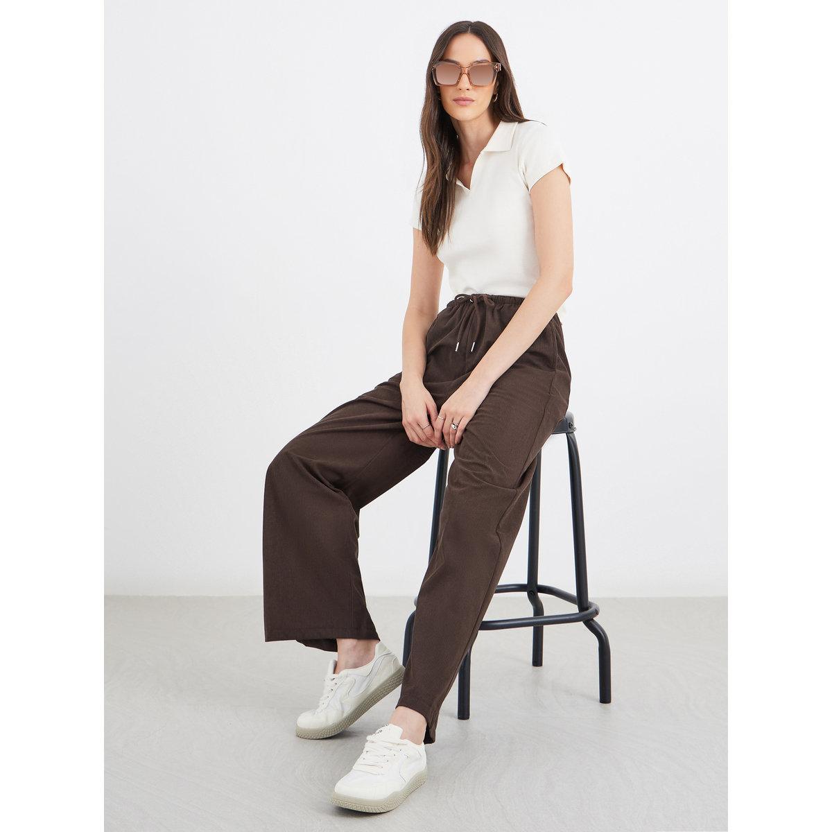 بنطال بقصة مريحة مع أربطة-women-clothing-bottoms-trousers-image-1