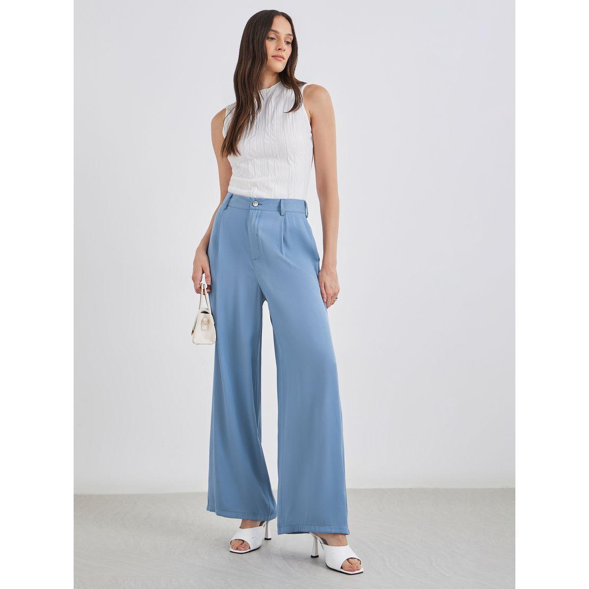 Styli Tailored Wide Leg Denim Pants-women-clothing-bottoms-trousers-image-1