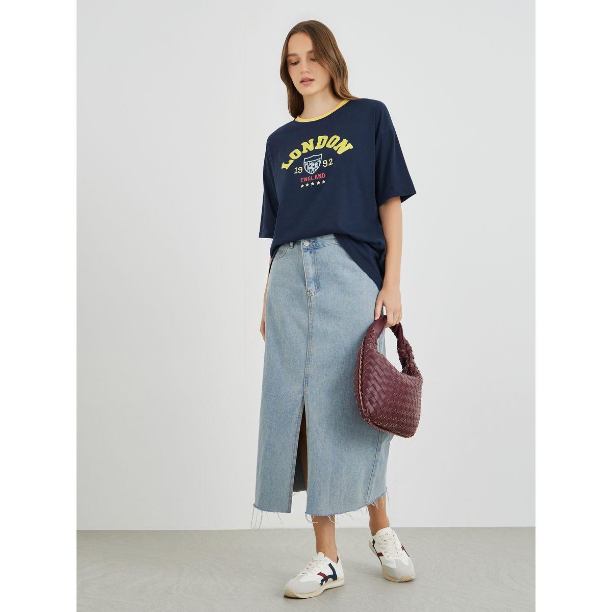 Styli Slogan Print Round Neck Regular Fit T-Shirt-women-clothing-tshirts-image-2