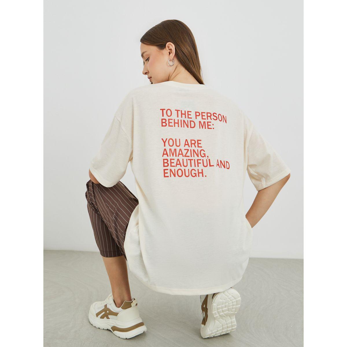Styli Slogan Print Regular Fit T-Shirt-women-clothing-tshirts-image-1