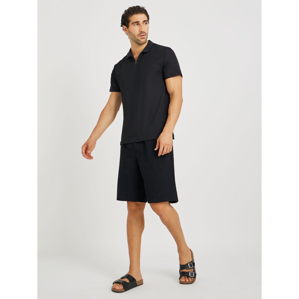 شورت برمودا سادة برباط خصر-men-clothing-bottoms-shorts-image-2